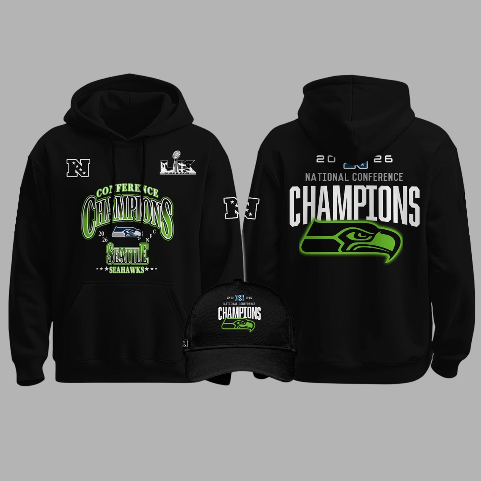 Seattle Seahawks 2026 NFC Champions Super Bowl LX Collection Shirt Seattle Seahawks 2026 NFC Champions Super Bowl LX Collection Shirt