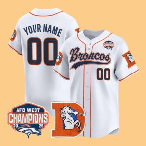 Broncos AFC West Champions Patch Throwback Vapor Baseball Jersey 1