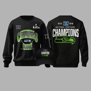 Seattle Seahawks 2026 NFC Champions Super Bowl LX Collection Shirt 1 Seattle Seahawks 2026 NFC Champions Super Bowl LX Collection Sweatshirt