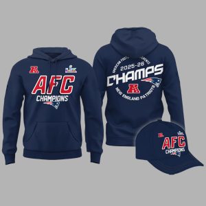 New England Patriots 25 26 AFC Championship Super Bowl LX Hoodie
