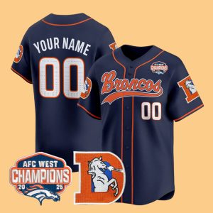 Broncos AFC West Champions Patch Throwback Vapor Baseball Jersey