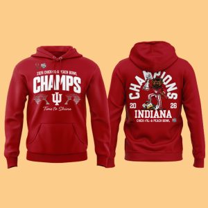 Indiana Hoosiers 2026 Chick Fil A Peach Bowl Champions Hoodie