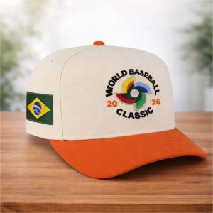 Brazil 2026 World Baseball Classic Chrome White Snapback Hat