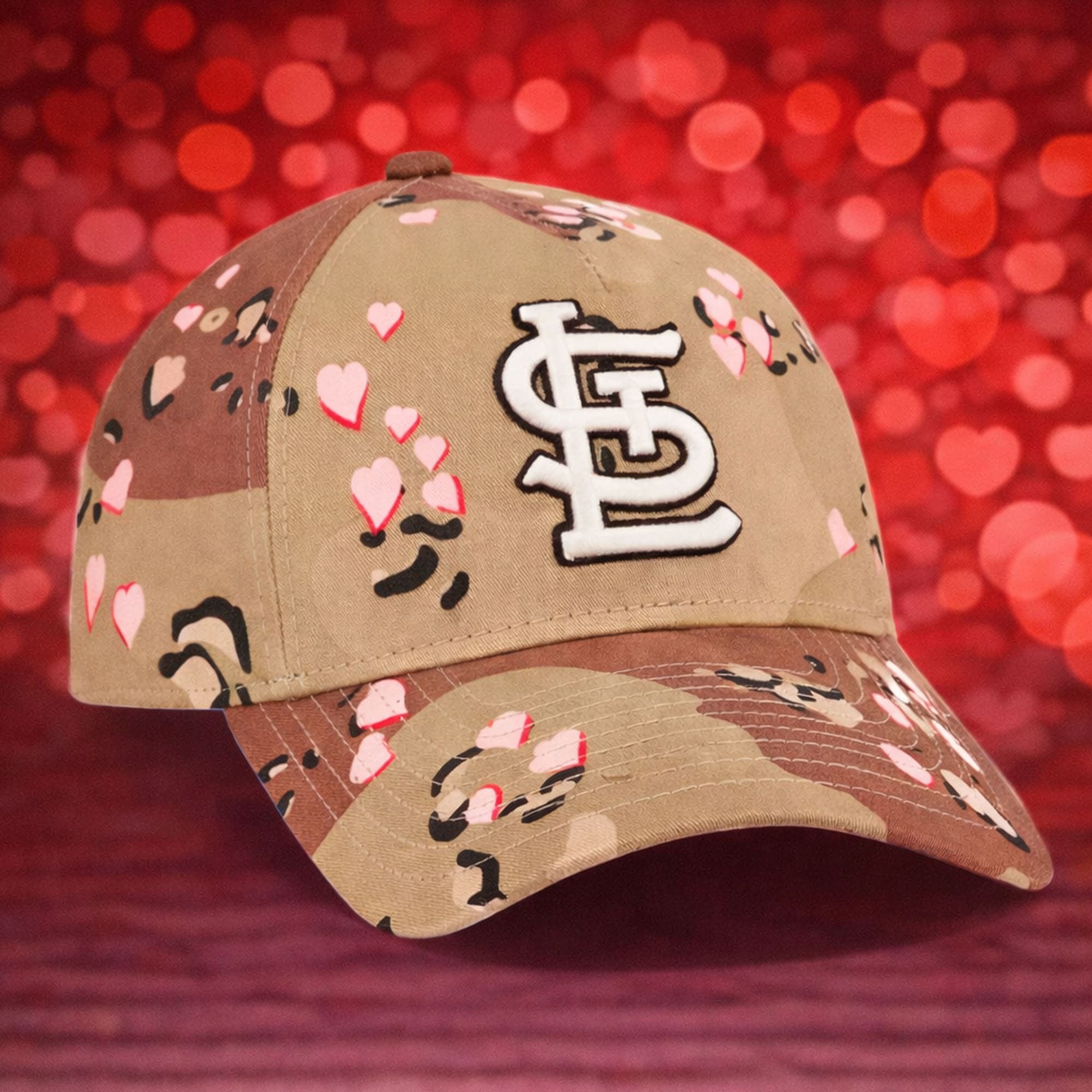 2026 Cardinals Camo Hearts Valentine's Day Hat 1 2026 Cardinals Camo Hearts Valentine's Day Hat 1