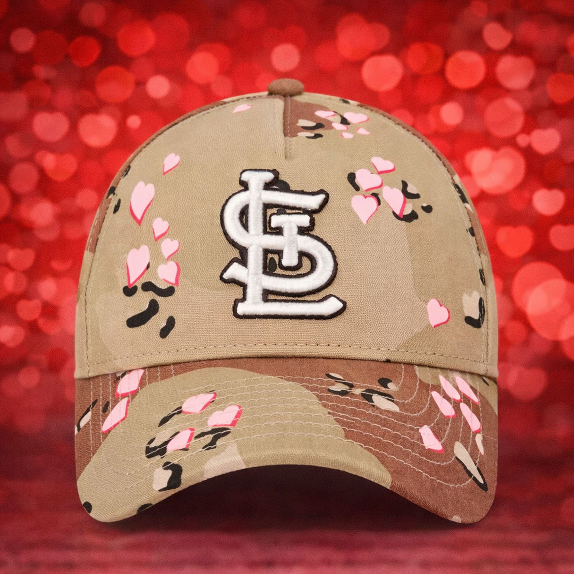 2026 Cardinals Camo Hearts Valentine’s Day Hat 2026 Cardinals Camo Hearts Valentine’s Day Hat