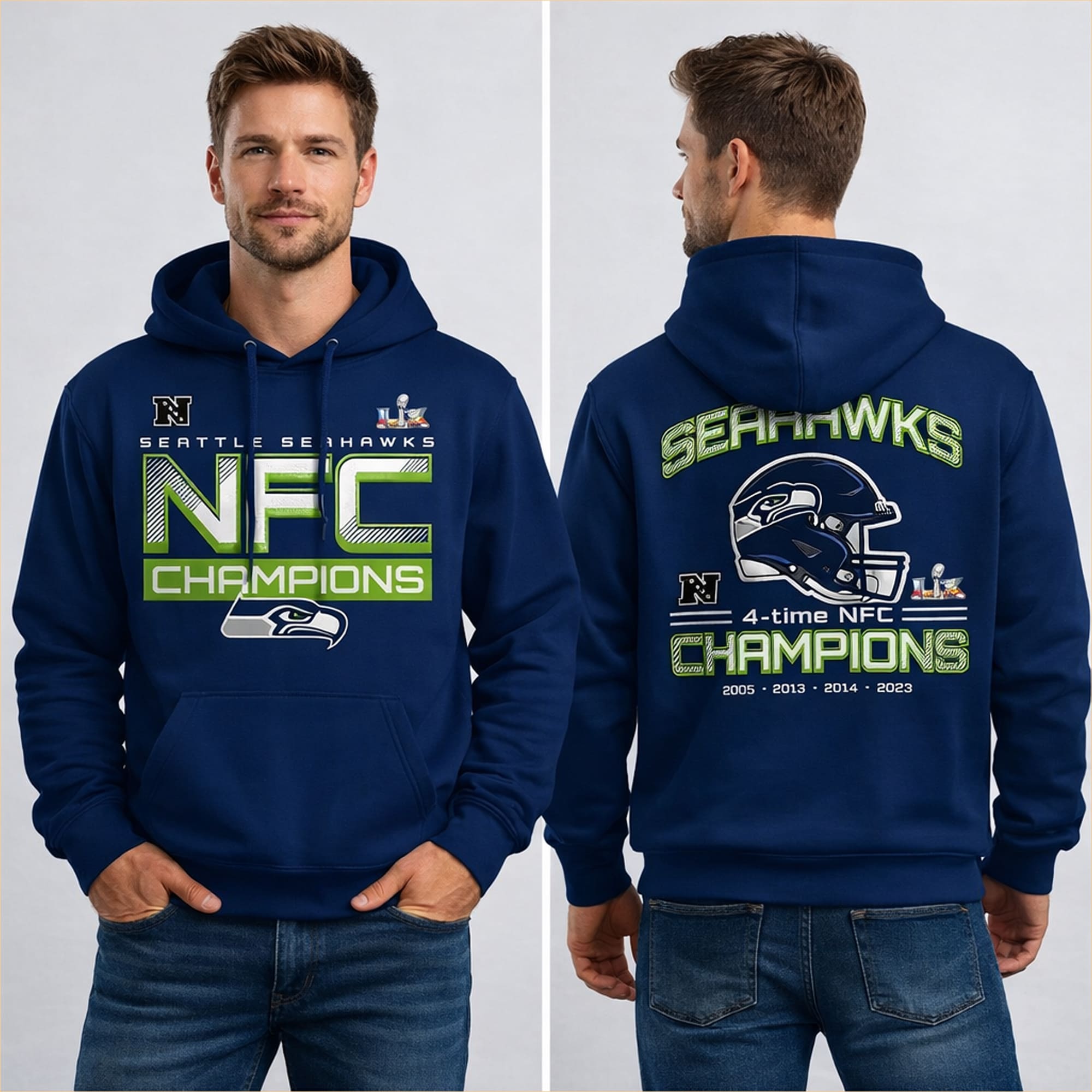 2026 Seattle Seahawks 4 Time NFC Champions Hoodie 1 2026 Seattle Seahawks 4 Time NFC Champions Hoodie 1
