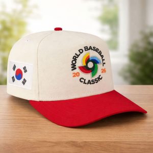 Korea 2026 World Baseball Classic Chrome White Snapback Hat 1