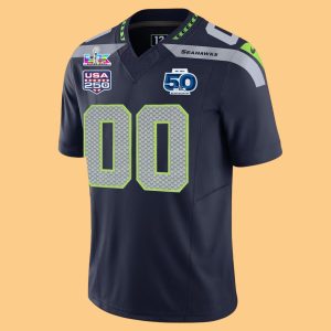 Seattle Seahawks Super Bowl LX 50th Anniversary Personalized Jersey 1 Seattle Seahawks Super Bowl LX 50th Anniversary Personalized Jersey 1