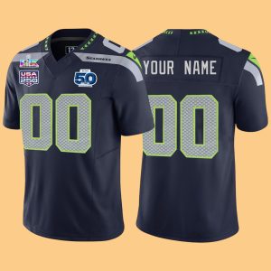 Seattle Seahawks Super Bowl LX 50th Anniversary Personalized Jersey