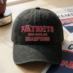 New England Patriots 2025 2026 AFC Champions Washed Baseball Hat