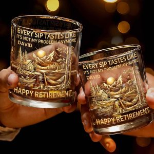 Happy Retirement Every Sip Tastes Like It’s Not My Problem Anymore Whiskey Glass 2 Happy Retirement Every Sip Tastes Like It’s Not My Problem Anymore Whiskey Glass 2