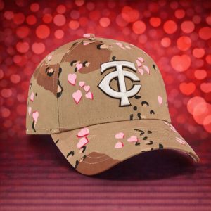 2026 Twins Camo Hearts Valentine's Day Hat 1