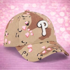 2026 Phillies Camo Hearts Valentine's Day Hat 1