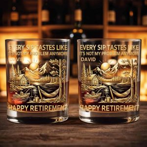 Happy Retirement Every Sip Tastes Like It’s Not My Problem Anymore Whiskey Glass 3 Happy Retirement Every Sip Tastes Like It’s Not My Problem Anymore Whiskey Glass 3