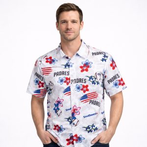 2026 San Diego Padres Patriotic Aloha Shirt Giveaway 1