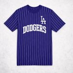 LA Dodgers Throwback Applique Pinstripe Shirt