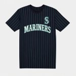 Seattle Mariners Throwback Applique Pinstripe Shirt