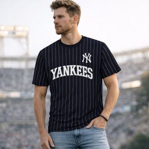 New York Yankees Throwback Applique Pinstripe Shirt 1