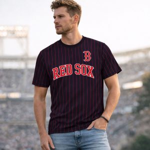 Red Sox Throwback Applique Pinstripe Shirt 1